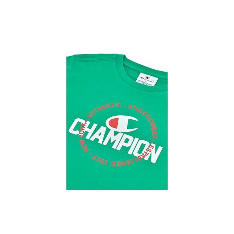 Champion Boy's Legacy Graphic Crewneck Set with Logo, Green (GS130),