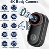 Mini Body Camera with 32GB Card, 4K Wearable Action Camera