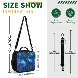 Kwlegh Galaxy Lunch Box for Boys Girls Kids Insulated Lunch Bag Blue Starry Sky Lunchbox Universe Space Reusable Lunch Cooler Tote Bags Thermal Lunch Pail for School Picnic Travel
