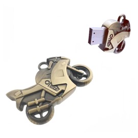 WooTeck 128GB Strong Metal Motorcycle USB Flash Drive Memory Stick Pendrive Champagne