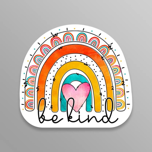 Rainbow Be Kind Heart Vinyl Decal Sticker - Car Truck