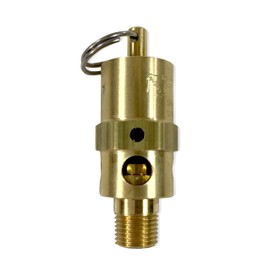 Brass, 1/8" NPT Industrial Hard Seat Safety Pressure Relief Valve, Made In The USA (300 PSI / 248 SCFM)