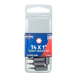 Mayhew Tools 18794-5 Torx Insert Bit, T4 x 1", 5-Pack
