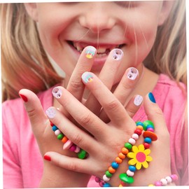 Outanaya 96pcs Boys and Girls Press Short Fake Nails Cartoon Design for Girls Full Cover Nail Tips Easy Application Random Colors