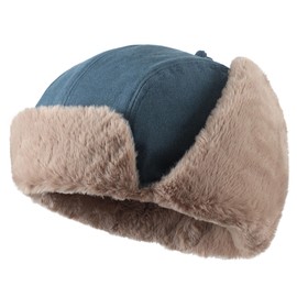 Connectyle - Sombrero de caza para hombre, resistente al viento, cálido, para invierno, Azul marino, Talla única