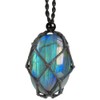 weryerker Natural Gemstone Labradorite Pendant Necklace Healing Crystal Stone Pendant