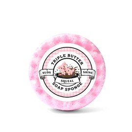 Emily Victoria Body Buffer Triple Butter Soap Sponge 200g - Suds Squeal Shine