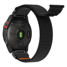 chinbersky Quickfit 26 mm Loop Nylon Bracelet for Garmin Feinx 6x/5x/5X Plus/7x Bracelet, Fabric Adjustable Stretchy Replacement Strap for Garmin Fenix 6X Pro/3/3 HR/Descent MK1/Mk2/Mk2S/Enduro/Enduro