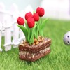 Artificial Tulips Flower Ornament 1:12 Doll House Garden Decor Simulated