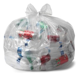 Aluf Plastics 33 Gallon 1.2 MIL Thick Clear Heavy Duty Trash Bags - 33" x 39" - Pack of 100 - For Recycling, Kitchen, Contractor, & Outdoor