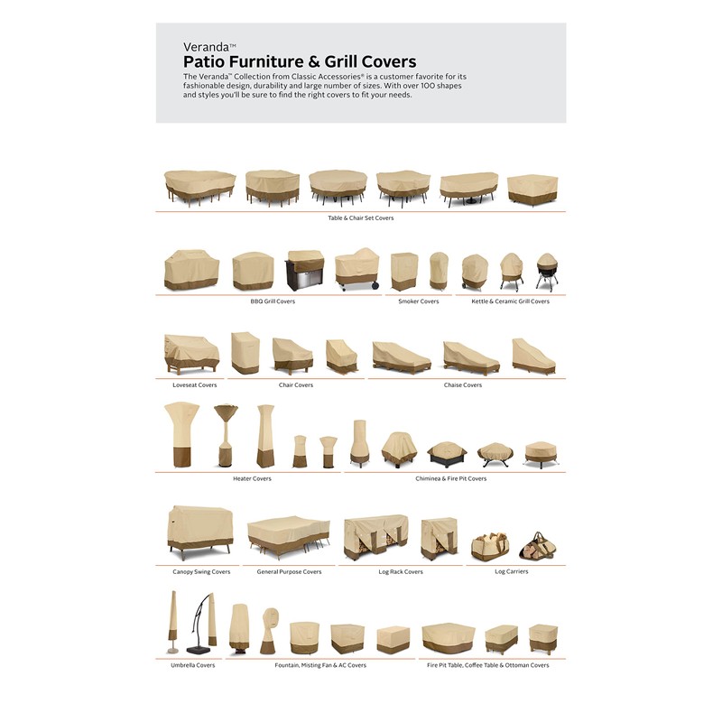 Classic Accessories Veranda Water-Resistant 29 Inch Rectangular Table Top Grill