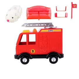 zhuzhu City Fire Station & Truck with Hamster Chunk – Perfect for Boys & Girls! Interactive Hamster & Fire Truck with Sirens & Sounds – 40+ Unique Noises & Actions – Pets Without The Mess