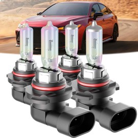 SHENKENUO Fit for Toyota Avalon (1995-2007) Halogen Headlight Bulb,9005 High Beam + 9006 Low Beam Combo - High Performance Headlight Bulbs Combo,Plug-n-Play (Contains 4 Bulbs)
