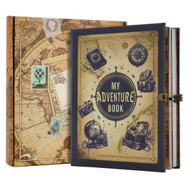 My Adventure Book Scrapbook Photo Album, Retro Style Embossed Hard Cover Travel Journal, Scrapbook Kit For Couples, Memory Book For Anniversary Wedding, Valentines' gifts, Christmases etc
