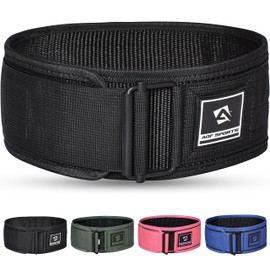 AQF Gewichthebergürtel, 4"/10.2cm Autolock Nylon Gürtel, Functional Training Bodybuilding Fitness Gürtel Für Kraftraining, Powerlifting, Weightlifting Belt, Back Support Männer Damen (XL, Schwarz)
