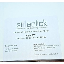 SIDECLICK Remote Control Attachment for APPLE TV  2nd Gen 4K (Released 2021)