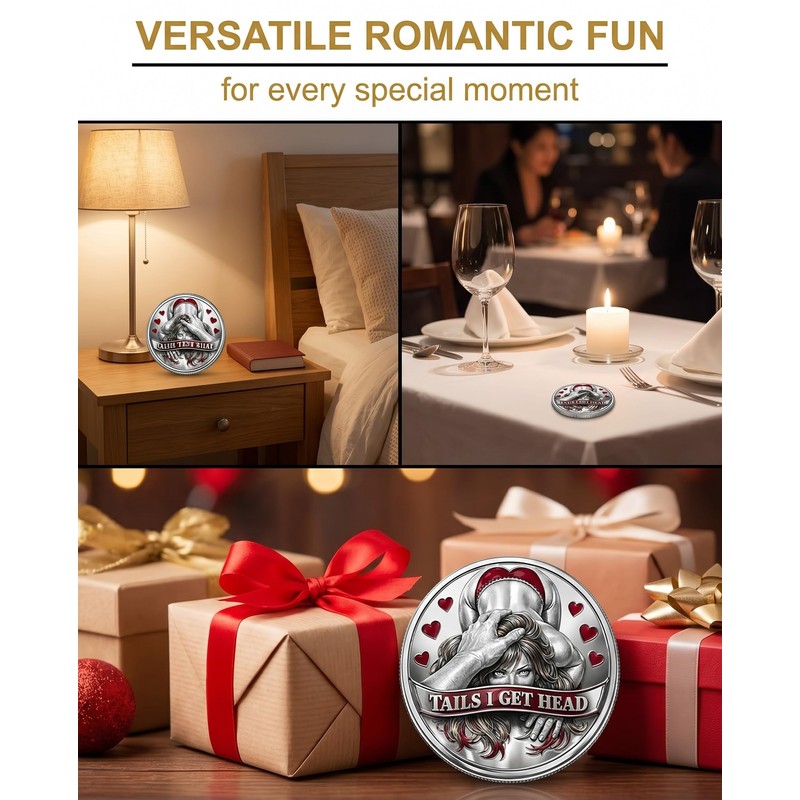 AEUXZA Challenge Coin for Couples 3D Relief Commemorative Coin Funny