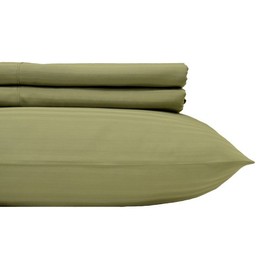 Royal Hotel Bedding Striped Sage 300-Thread-Count 2pc / Pair King Size 20" x 40" Pillowcases 100-Percent Cotton, Sateen, Pillow Cases