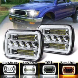 Unbranded NEW 5x7" 7x6 Inch LED Headlights H4 Hi-Lo For Toyota Tacoma 4Runner Pickup Truck