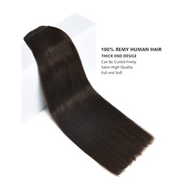 Yamel Hair Extensions Real Human Hair Two Clip In Face-framing Hairpiece Secret Invisible Wire Human Hair Extensions Dark Brown