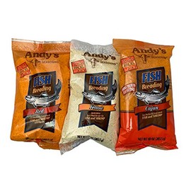 Andy's Seasoning Fish Breading - 3 PACK (1 ea Red, 1 ea Yellow, 1 ea Cajun)