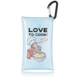 Curious George Coin Case, Coin Purse, Coin Storage, Wallet, Small Items, Clear Multi Case, Small, With Hooks, Transparent PVC, Cookie (MCG-036)