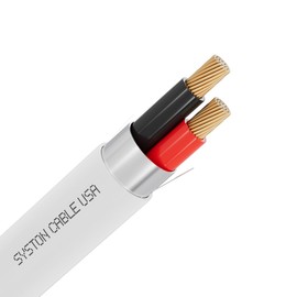 SYSTON 18/2 Fire Security Burglar Station Sound Alarm Control Cable Wire, 18 AWG 2 Conductors Riser-Rated CMR/CL3R Shielded 100% Copper Stranded, UV Resistant RoHS for Low Voltage Applications Use