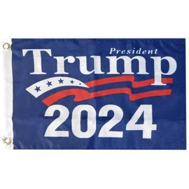 12X18 President Trump 2024 Double Sided 150D PRINTED NYLON Boat Flag Banner