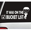 Skydiving Bucket List Parachute Decal Sticker for Car Window 8.0