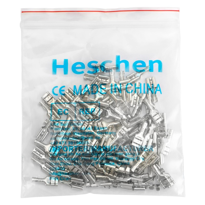 Heschen female spade quick splice crimp terminals 4.8mm crimp connector