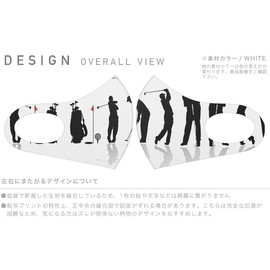 Sumakore 000140 Design Mask, Set of 2, Polyester, Washable, Cloth Mask, Unisex, Sports, Golf, Shot, Illustration