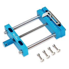 WolfPawn Aluminum Profile Worktable Bench Vise Clamp High-Precision CNC Router Clamp for Unique Shaped Woodworking & Metalworking Milling Project, Suitable for CNC Machine with T Groove (Blue)