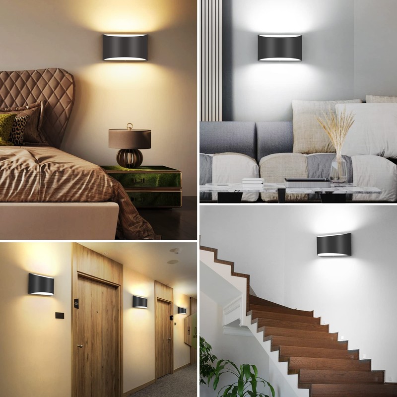 TRLIFE Modern Wall Sconces, 3000K/4000K/6000K Selectable and Dimmable LED Wall