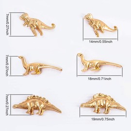 ANDPAI 3 Pairs Chic Charm Gold Metal Dinosaur Stud Earrings Sets Cute Tiny Silver Hypoallergenic Animal Earrings for Women (Gold)