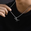 U7 T-Rex Dinosaur Mens Pendant Necklace Stainless Steel Novelty Necklaces