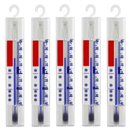Lantelme 5 Stück Kühlschrank Thermometer Set Deutsche Herstellung analog Gefrierschrank Kühlschrankthermometer Haken 3293