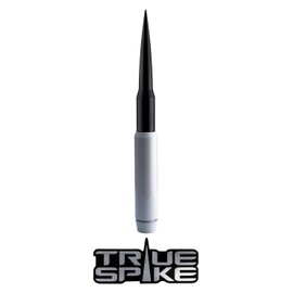 TRUE SPIKE 9 inch White Black TIP PENETRATOR Fat Bullet Antenna with Anti-Theft + Copper Coil in Heavy Gauge CNC Machined Billet Aluminum Short Compatible with Dodge Ram 1500 2500 3500