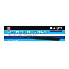 Blue Spot 22443 Parallel Pin Punch, Black, Set of 6 Pieces