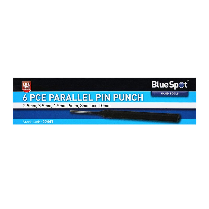 Blue Spot 22443 Parallel Pin Punch, Black, Set of 6