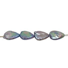 PremiumBead Raindrops Platinum FW Teardrop Coin Pearls | 12x9x3.5mm to 15x9x4mm | 4 Pearls |
