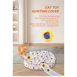 MERNEUO 2 in 1 Interactive Cat Toy - Ball Fast Rolling in Pouch, Motion Activate Chirping Dog Toy Hide and Seek Mouse Catching Game,Hiding Cover Exercise Toy