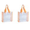 2PCS Clear gift bag,Transparent Reusable Gift Wrap Bags With Handle,PVC