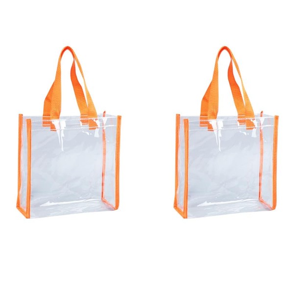 2PCS Clear gift bag,Transparent Reusable Gift Wrap Bags With Handle,PVC