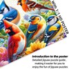 1000 Piece Puzzle for Adults, Bird and Flower Motif, Puzzles