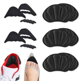 COYUN 5 Paar High Heel Cushion Pads, Schuhpads Verstellbarer Zehenfüller Vordere Einlegesohlen Schuhfüller für zu große schuhe Fersengriff-Einsatz, Wiederverwendbare Zehenpolster, Schwarz