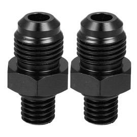X AUTOHAUX 2pcs Black 6AN Male to M10 x 1.5mm Male Fitting Adapter for Car