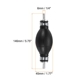 sourcing map Fuel Transfer Pump, 1/4 Inch Rubber Fuel Transfer Vacuum Fuel Line Hand Primer Gasoline Petrol Pump for Marine Boat Accessories Pack of 2