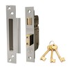 TSS British Standard Mortice Sash Lock Satin Chrome (Silver) 2.5"