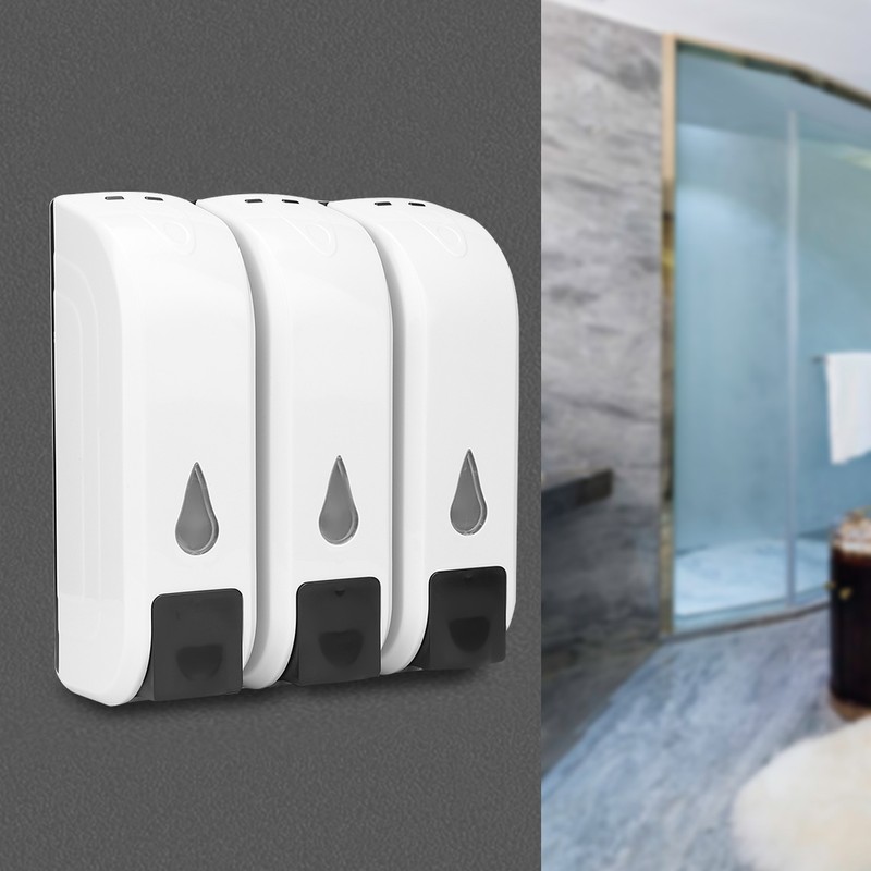 Wall Mount Soap Dispenser Bathroom Shower Shampoo Liquid Lotion Sanitizer