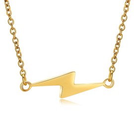 QGJNSGC Flash Urn Necklaces for Ashes Flash Bolt Cremation Jewellery for Ashes Thunderbolt Keepsake Memorial Necklace for Women Men Jewellery Ash Holder Vertical Flash Urn Pendant, Stainless Steel, No